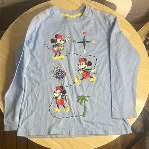 Hanna Andersson Light Blue Mickey Mouse Long Sleeve Tee